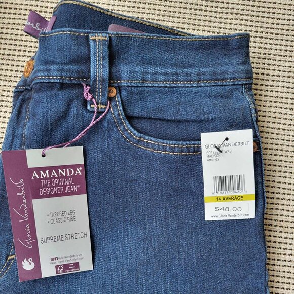 Gloria Vanderbilt Amanda Jeans, Madison Wash - Picture 3 of 4